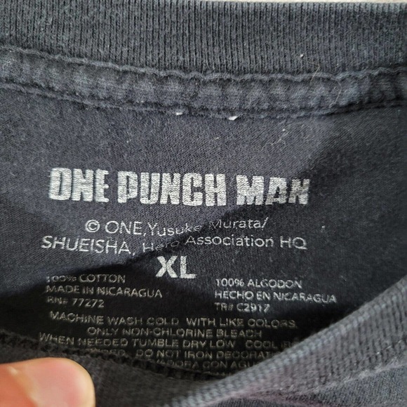 One Punch‎ Man Shirt Mens Extra Large Black Adult Swim Nerd Retro Graphic Tee - Picture 2 of 10